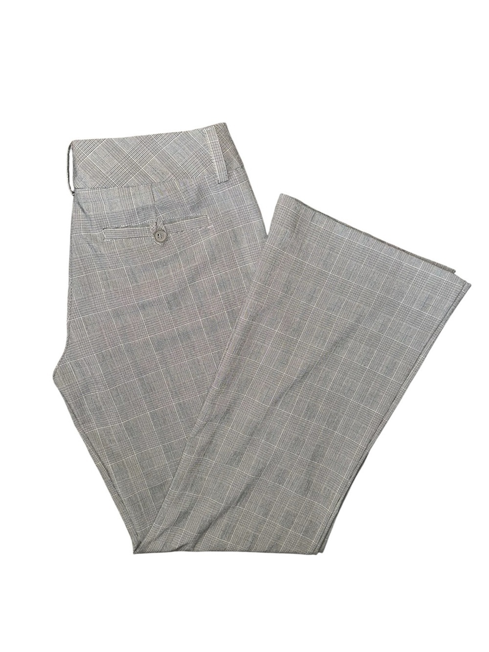 New York & Company Gray Plaid Flare Pants 4 Tall - Picture 2 of 11